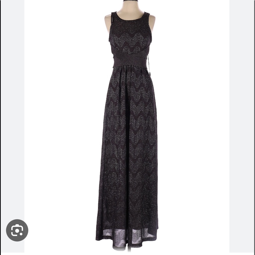 M Missoni Dark Purple Plum color Knit Maxi Cocktail Dress – Sleeveless